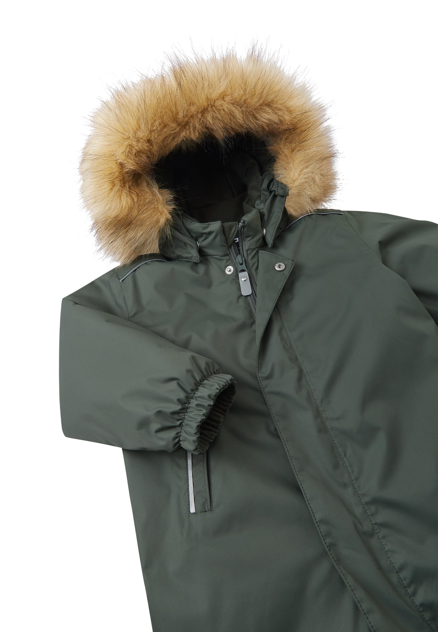 REIMA TEC Winteroverall/Skianzug<br> Gotland <br>Gr. 74 bis 98<br> Po-Bereich extra dick isoliert<br> auch ohne Kunst-Pelz tragbar<br> abnehmbare Fuss-Schlaufen<br> WS >12'000 mm