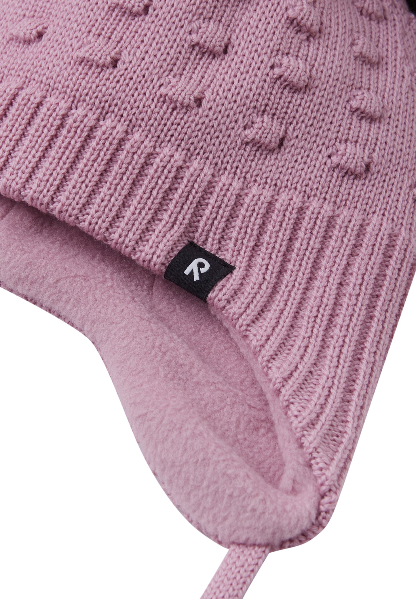 Reima Mütze mit Bändel <br>Myyry <br>Gr. 46 bis 54 <br>innen hautfreundliches Fleece<br> aussen warme, wasserabweisende Merino-Wolle<br> Windstopper-Membrane im Ohrbereich<br> zwei süsse Kunstfell-Pompoms