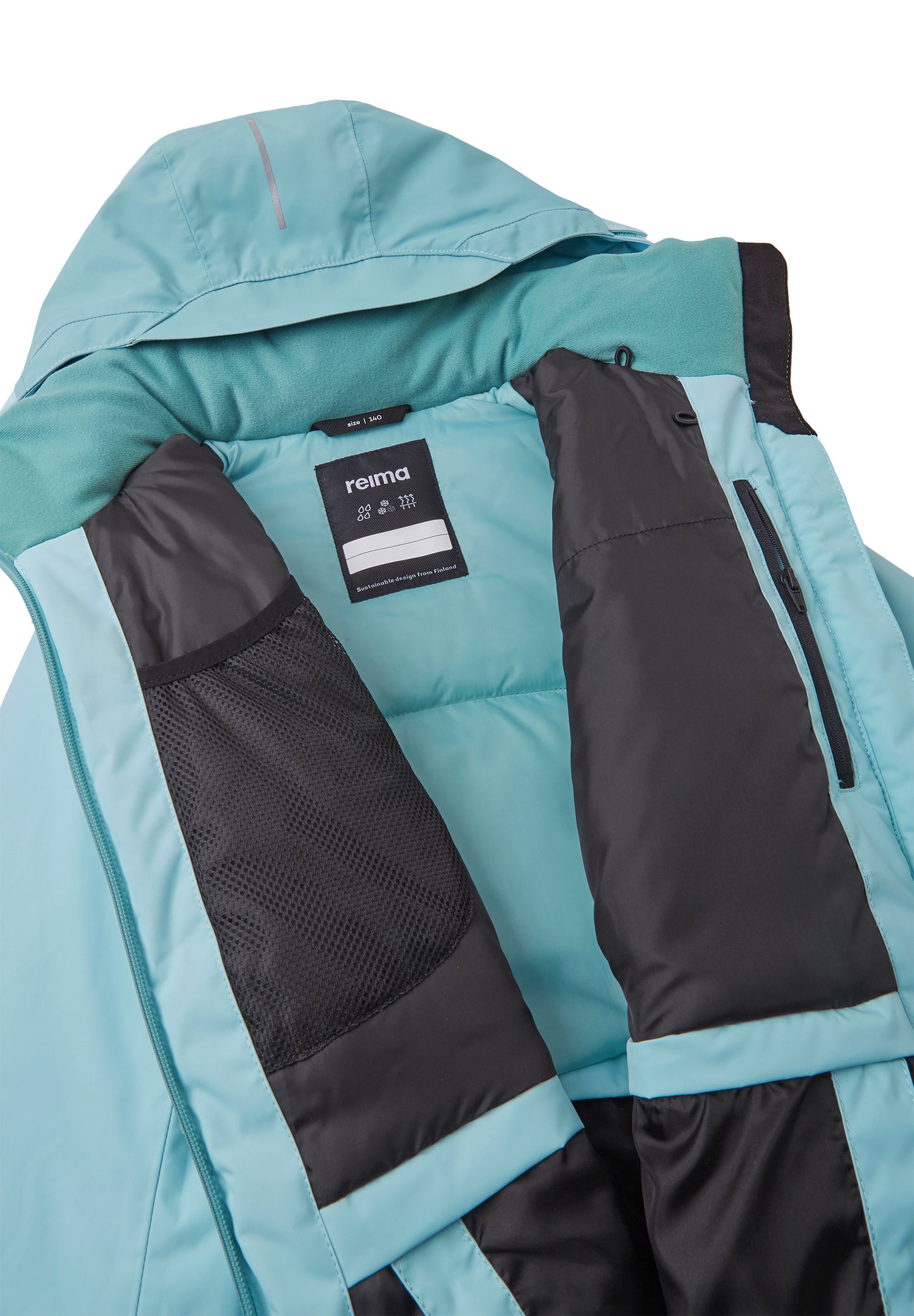 REIMA TEC Skijacke/Winterjacke Posio <br>Gr. 104 bis 164<br> Schneefang & verstellbare Ärmelbündchen mit Lycraeinsätzen<br> Lüftungs-Reissverschlüsse & wasserabweisende Taschen- und Front-Reissverschlüsse <br>funktionelle Details<br> WS 12'000 mm