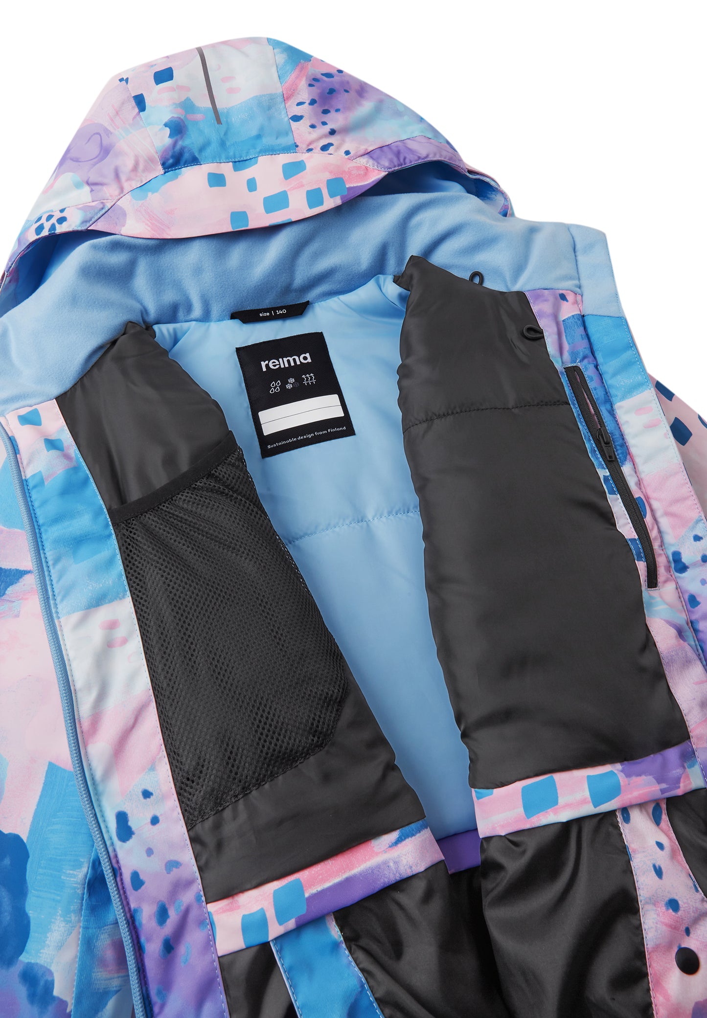 REIMA TEC Skijacke/Winterjacke Posio <br>Gr. 146, 158, 164<br> Schneefang & verstellbare Ärmelbündchen mit Lycraeinsätzen<br> Lüftungs-Reissverschlüsse & wasserabweisende Taschen- und Front-Reissverschlüsse <br>funktionelle Details<br> WS 12'000 mm
