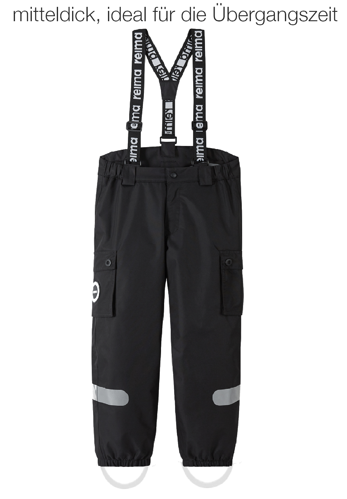 REIMA TEC+ gefütterte Übergangs-/Regenhose / dünne Skihose<br> Tiksi<br>Gr. 92, 98<br> Ideal für die Bauernhof/Wald-Spielgruppe<br> extra robuster Po- und Knie/Schienbeinbereich<br> abnehmbare Träger<br> abnehmbare Fussgummi<br> WS 10'000 mm