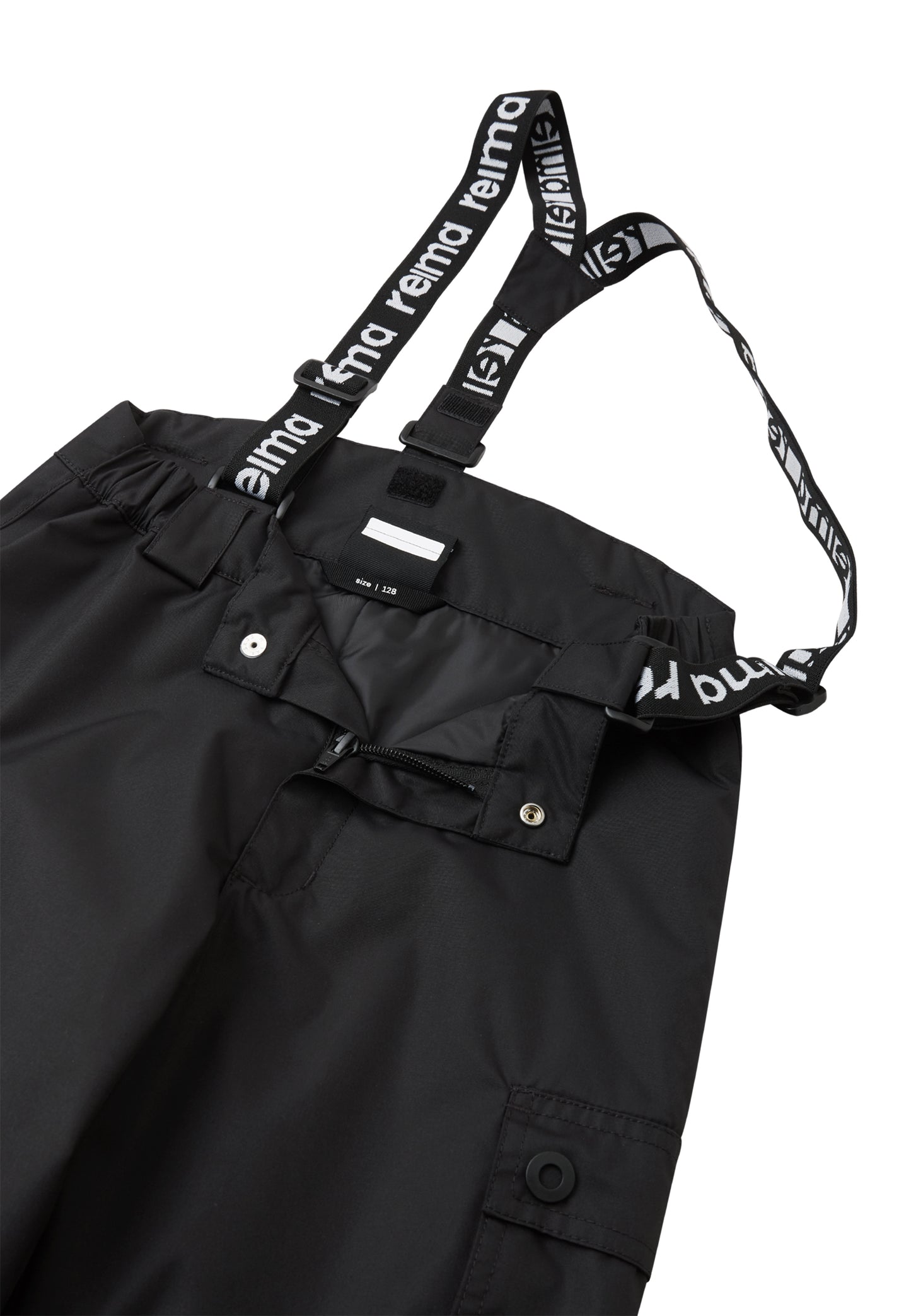 REIMA TEC+ gefütterte Übergangs-/Regenhose / dünne Skihose<br> Tiksi<br>Gr. 92, 98<br> Ideal für die Bauernhof/Wald-Spielgruppe<br> extra robuster Po- und Knie/Schienbeinbereich<br> abnehmbare Träger<br> abnehmbare Fussgummi<br> WS 10'000 mm
