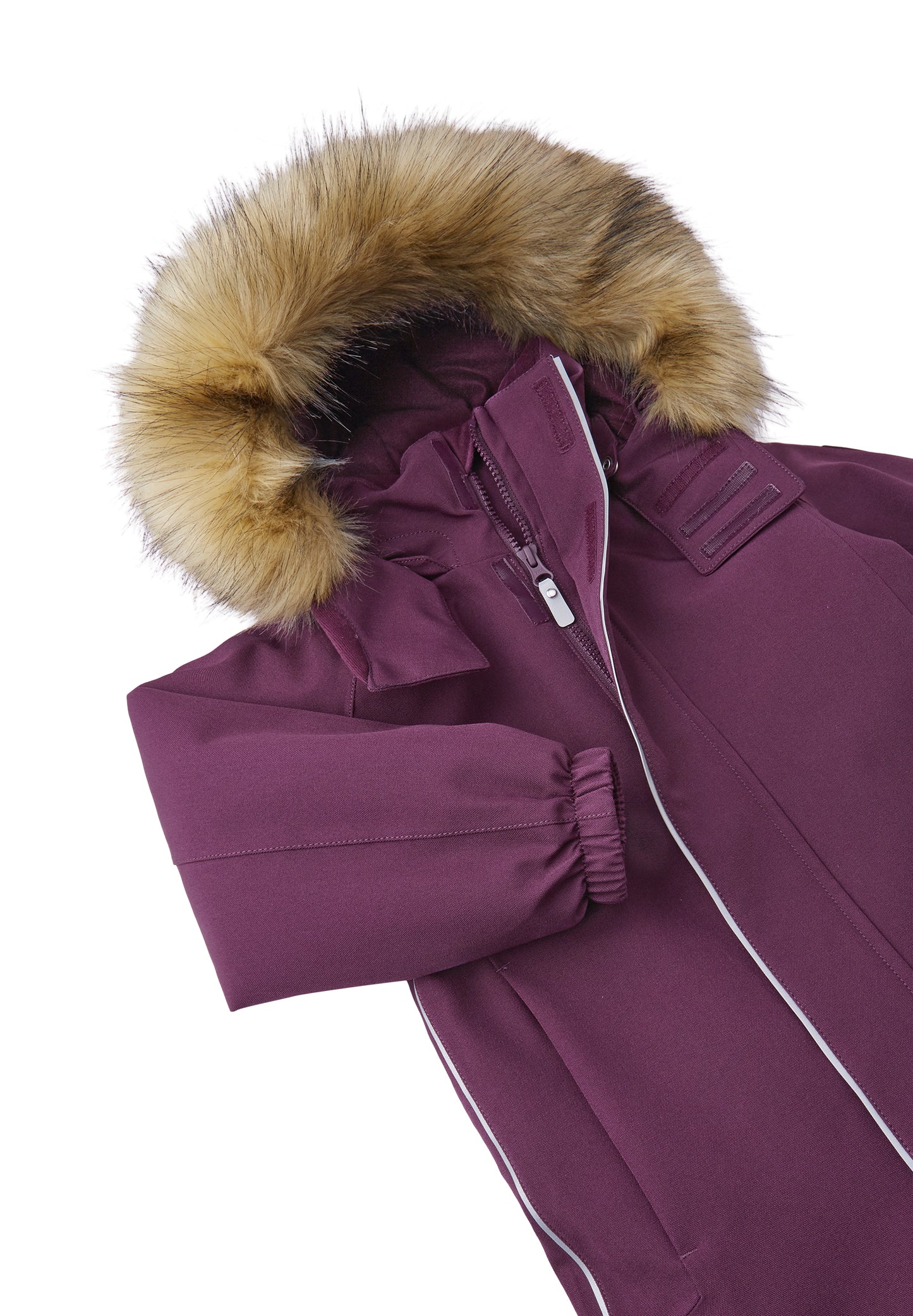 REIMA TEC+ Winteroverall/Skianzug <br>Trondheim <br>Gr. 110 bis 140 <br>extra robuster Po- und Knie/Schienbeinbereich <br> Taille regulierbar <br> Druckknopf am Beinende<br>auch ohne Kunstpelz tragbar <br>abnehmbare Fuss-Schlaufen<br> WS 10'000 mm