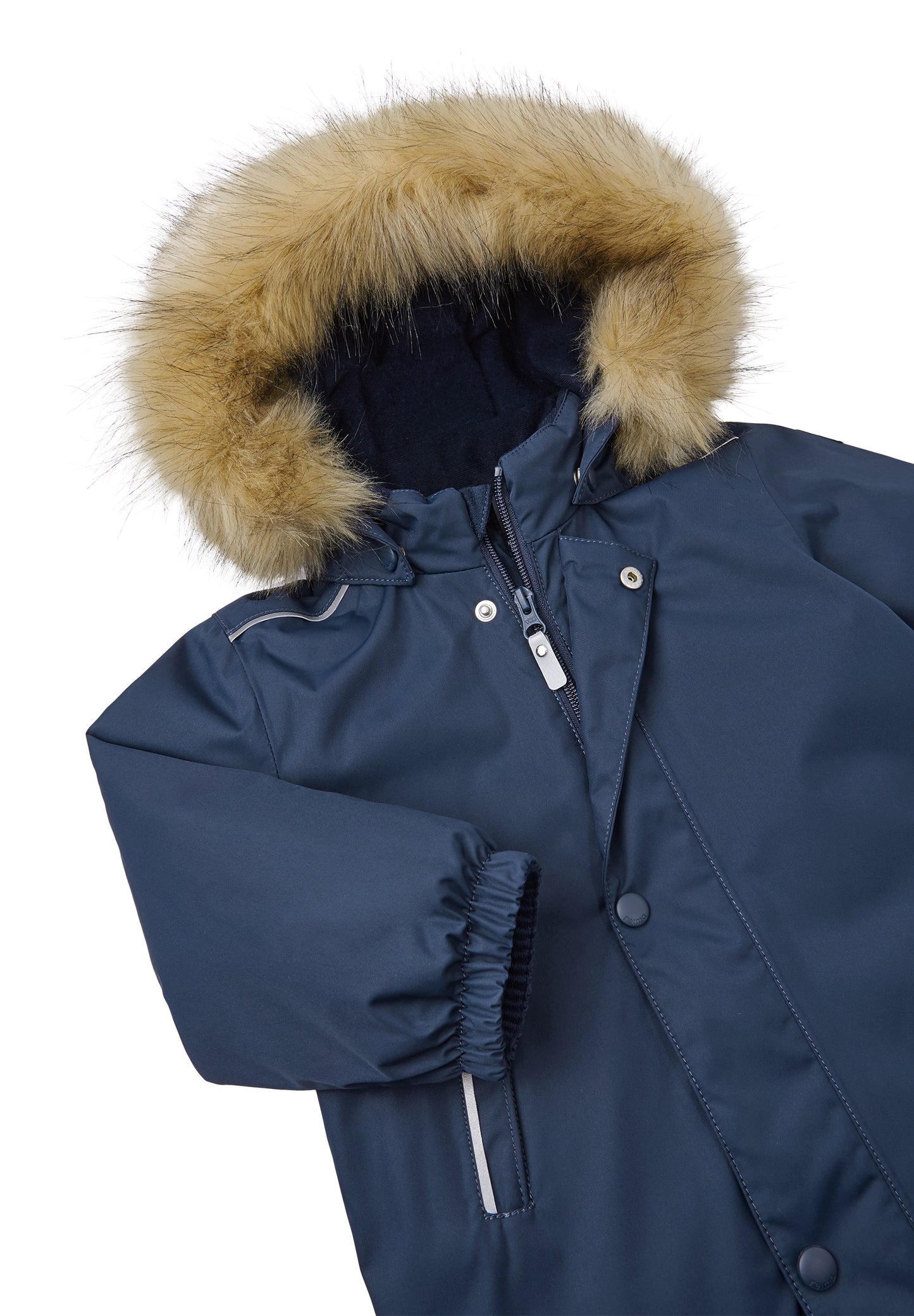 REIMA TEC Winteroverall/Skianzug<br> Gotland <br>Gr. 74 bis 98<br> Po-Bereich extra dick isoliert<br> auch ohne Kunst-Pelz tragbar<br> abnehmbare Fuss-Schlaufen<br> WS >12'000 mm