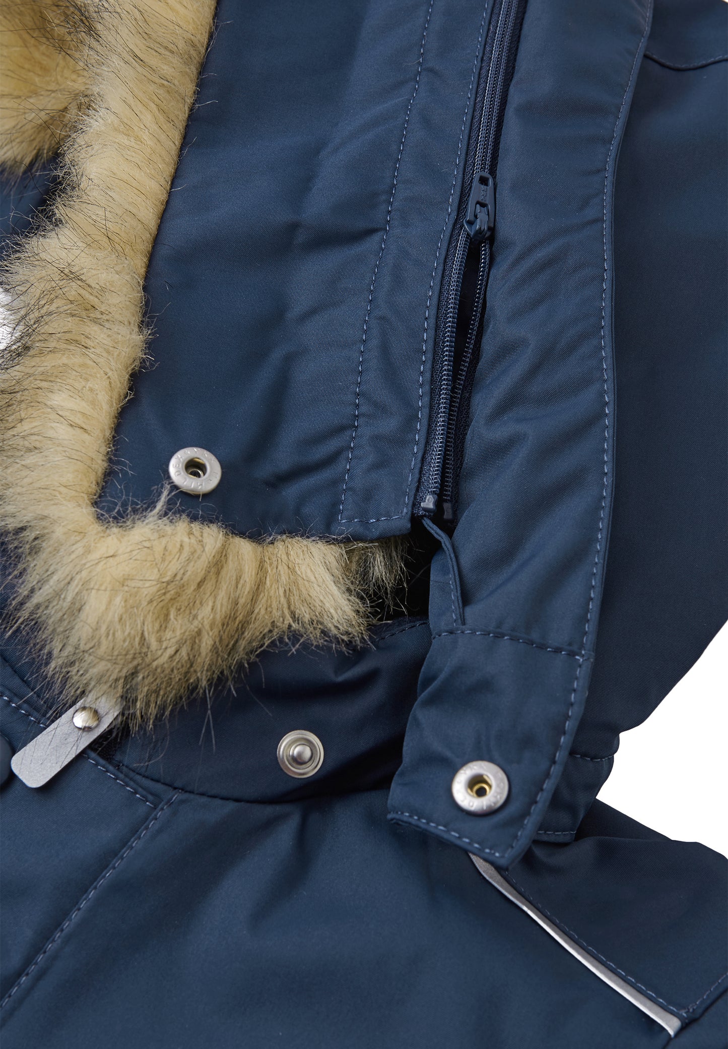 REIMA TEC Winteroverall/Skianzug<br> Gotland <br>Gr. 74 bis 98<br> Po-Bereich extra dick isoliert<br> auch ohne Kunst-Pelz tragbar<br> abnehmbare Fuss-Schlaufen<br> WS >12'000 mm