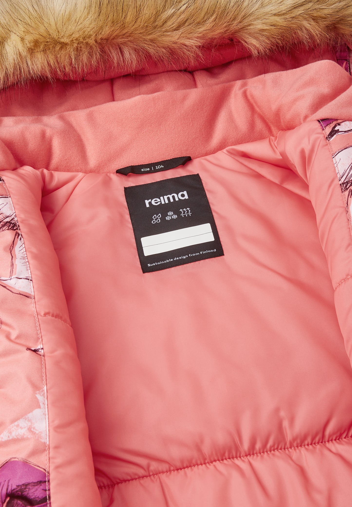 REIMA TEC Winterjacke/Parka<br> Kiela<br>Gr. 104, 110, 116, 134, 140 <br>Kunstpelz abnehmbar <br> langer Schnitt, Taille regulierbar<br> WS 10'000 mm