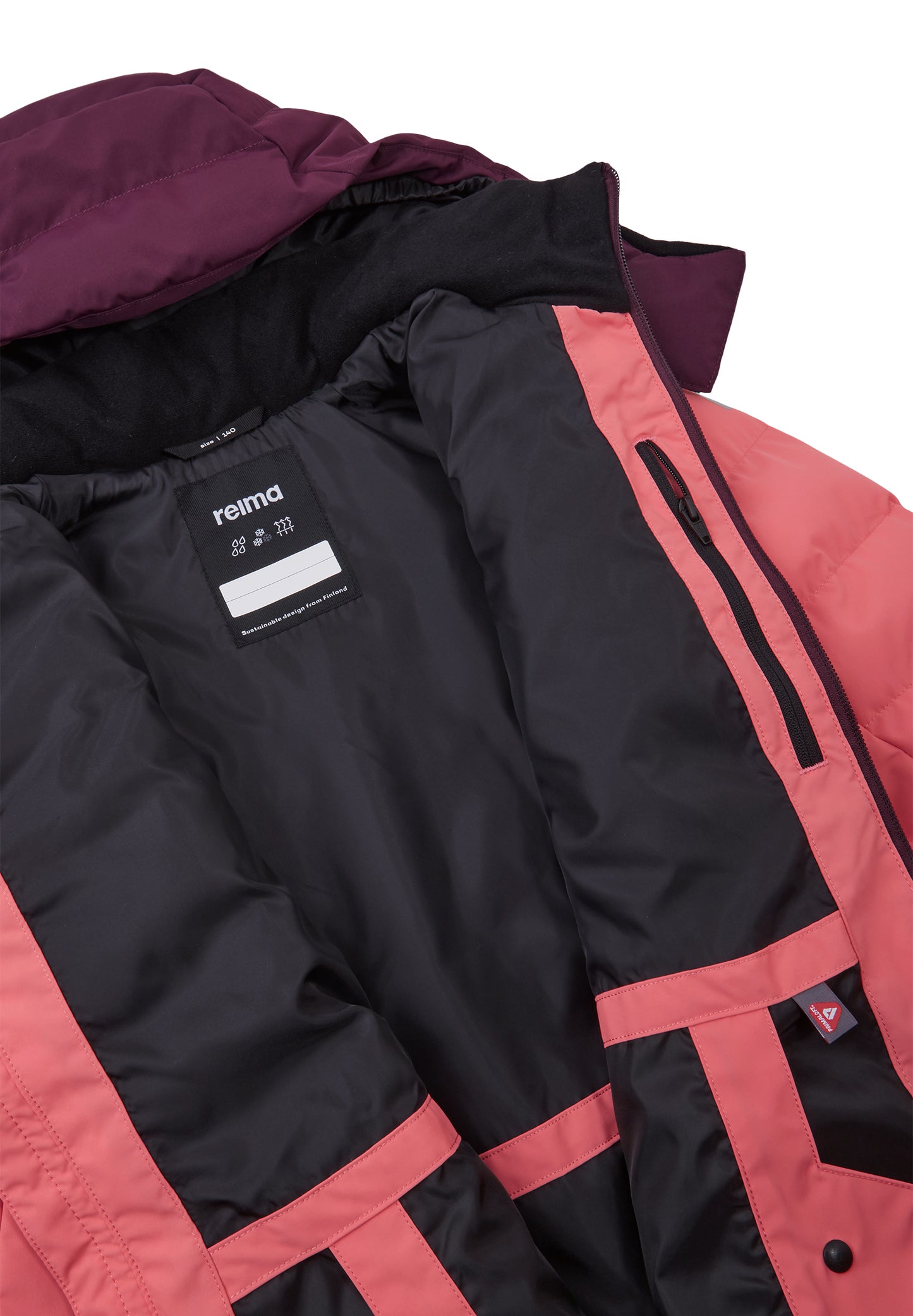 REIMA Primaloft-Skijacke/Winterjacke<br> Luppo <br>Gr. 122, 128, 134, 146, 152, 158,<br> mit Primaloft (künstliche Daune) wattiert<br> Schneefang & verstellbare Ärmelbündchen mit Lycraeinsätzen<br> funktionelle Detail <br> WS 15'000 mm