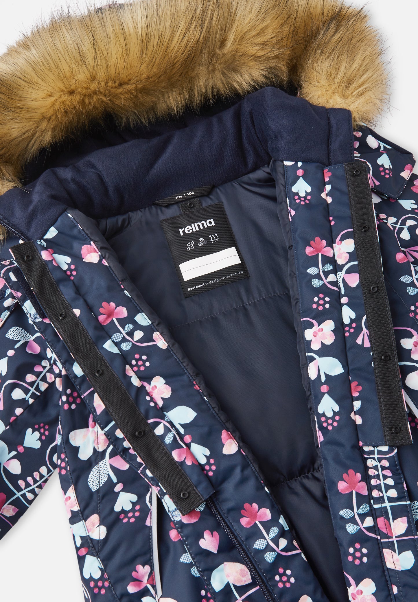 REIMA TEC Winterjacke/Parka Muhvi <br>Gr. 104 bis 140 <br>Kunstpelz abnehmbar, langer Schnitt<br> WS 12'000 mm