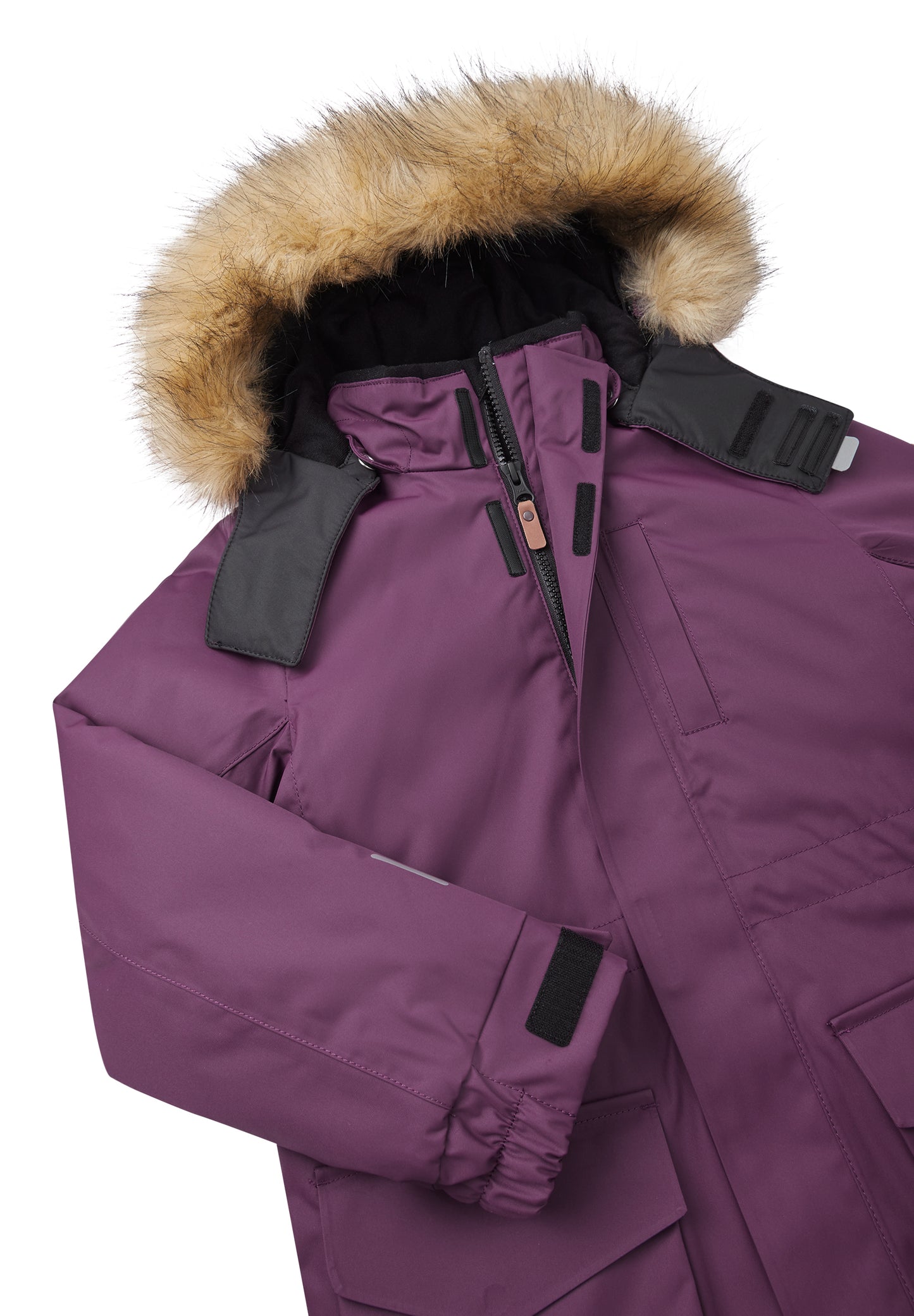 REIMA TEC warme Winterjacke/Parka Naapuri <br> Gr. 158<br> auch ohne Kunst-Pelz tragbar<br> 100% wasserdicht<br> warm wattiert mit Fellex (hochwertige künstliche Daune) <br> WS 12'000 mm