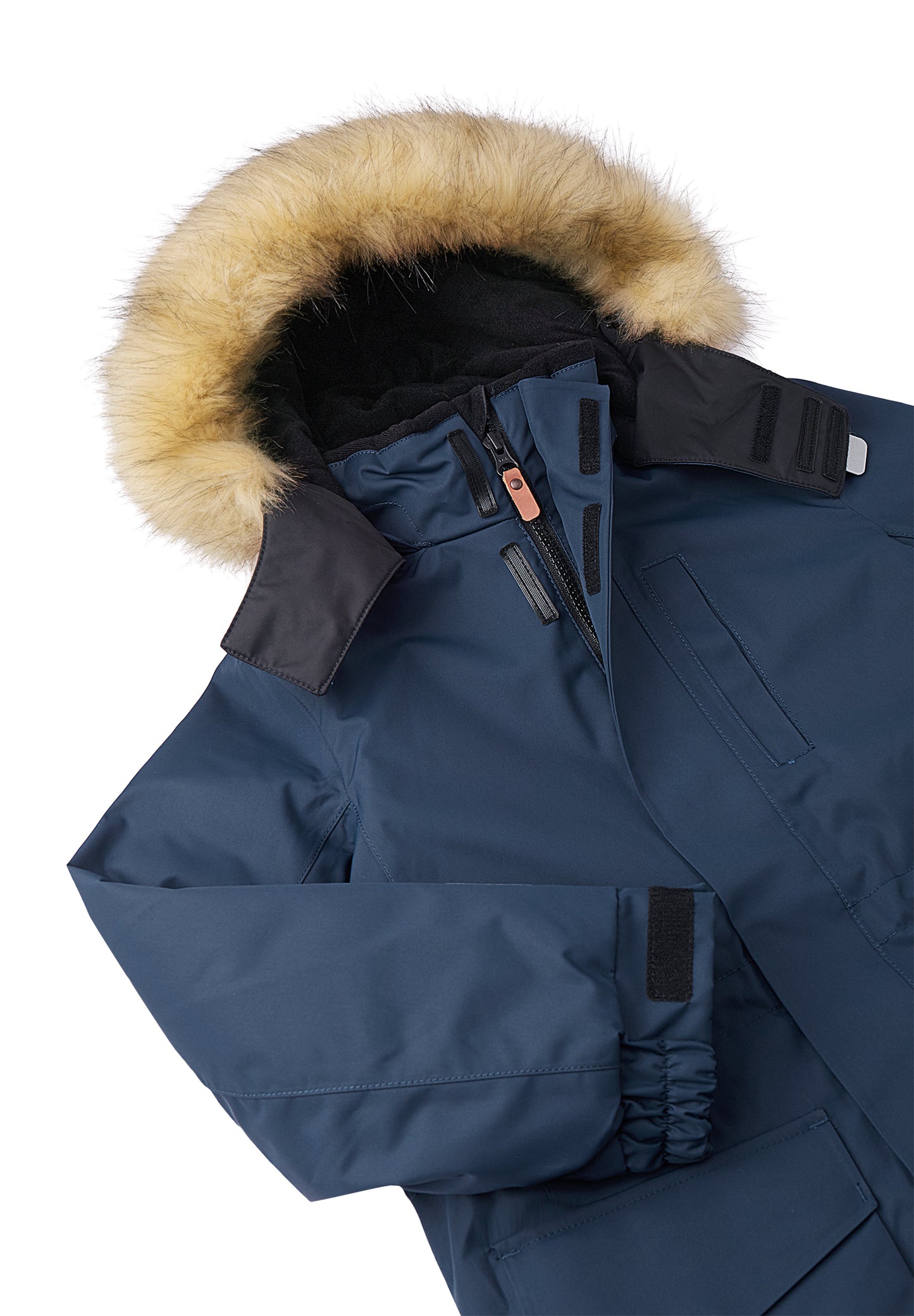 REIMA TEC warme Winterjacke/Parka Naapuri <br> Gr. 128 bis 164<br> auch ohne Kunst-Pelz tragbar<br> 100% wasserdicht<br> warm wattiert mit Fellex (hochwertige künstliche Daune) <br> WS 12'000 mm