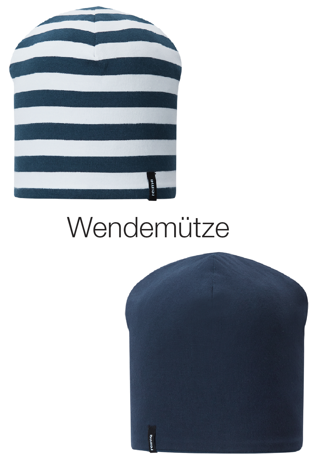 Reima Mütze <br>Tanssi <br>Gr. 48/50, 52/54, 56/58<br> Wendemütze zweifarbig tragbar <br> dünnes Bio-Baumwoll-Jersey <br>ideal für unter Ski/Velo-Helm<br> atmungsaktiv<br> ganzjährig geeignet