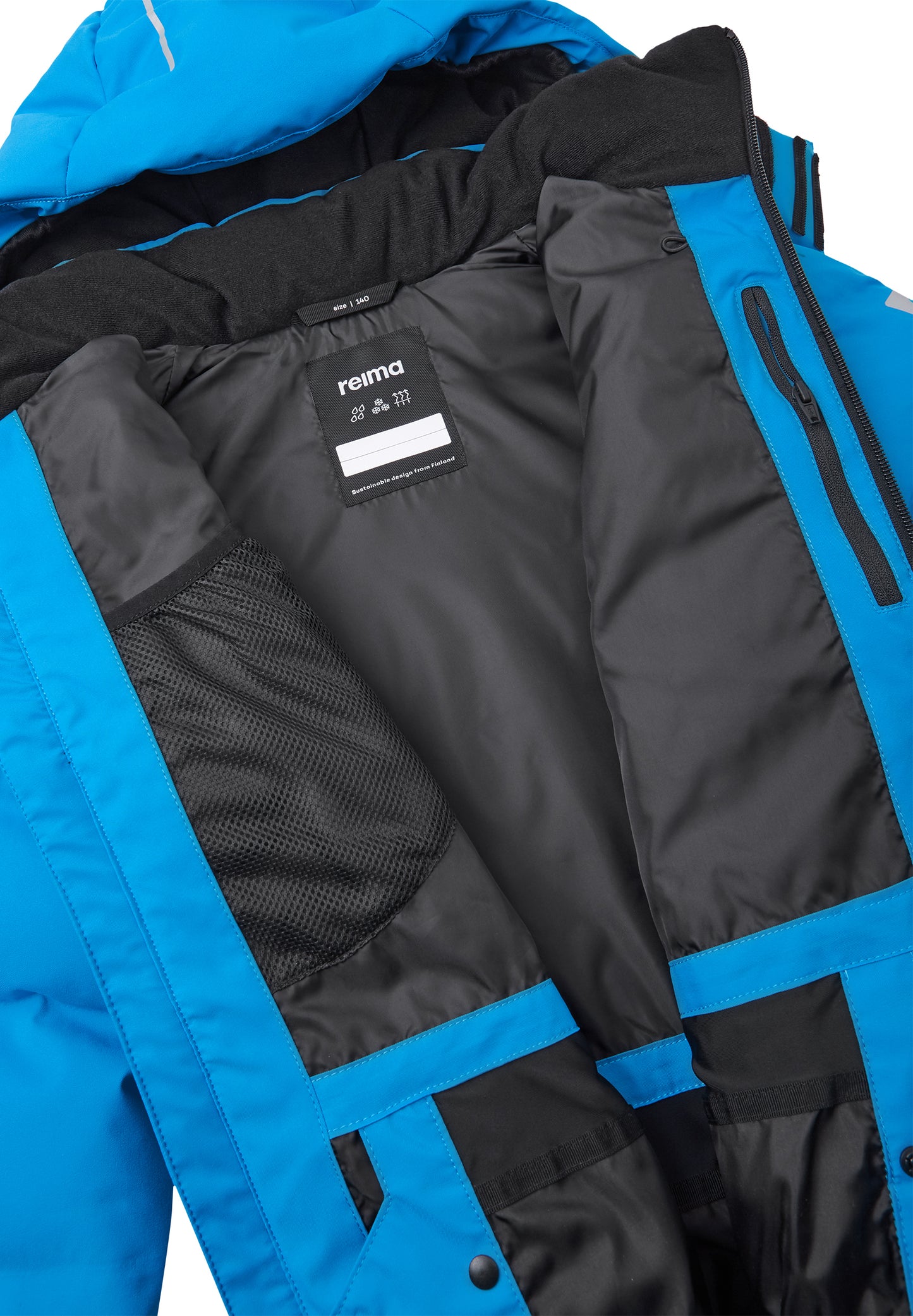 REIMA TEC warme Daunen-Skijacke/Winterjacke<br> Vaattunki <br>Gr. 116 bis 164 <br>echte zertifizierte Daune, waschbar<br> Schneefang & verstellbare Ärmelbündchen mit Lycraeinsätzen mit Daumenloch<br> funktionelle Details <br> WS 10'000 mm