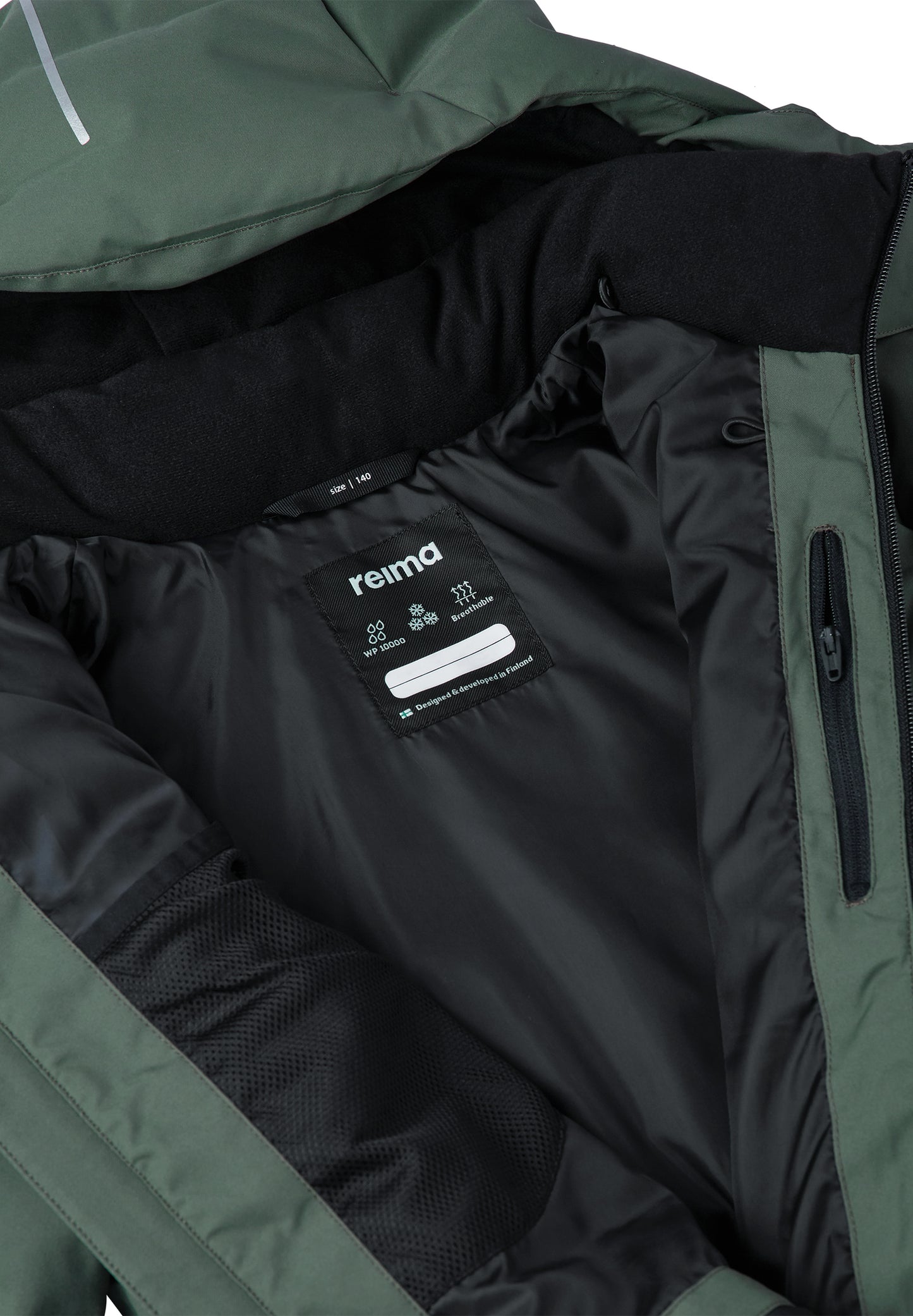 REIMA TEC warme Daunen-Skijacke/Winterjacke<br> Vaattunki <br>Gr. 116 bis 164 <br>echte zertifizierte Daune, waschbar<br> Schneefang & verstellbare Ärmelbündchen mit Lycraeinsätzen mit Daumenloch<br> funktionelle Details <br> WS 10'000 mm