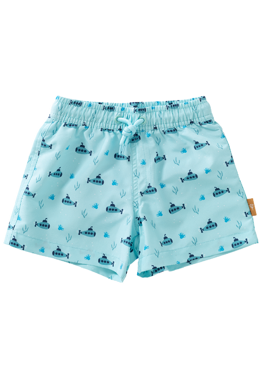 FRESK Kinder Badeshort / Badehose mit UV-Schutz 50 hellblau U-Boot