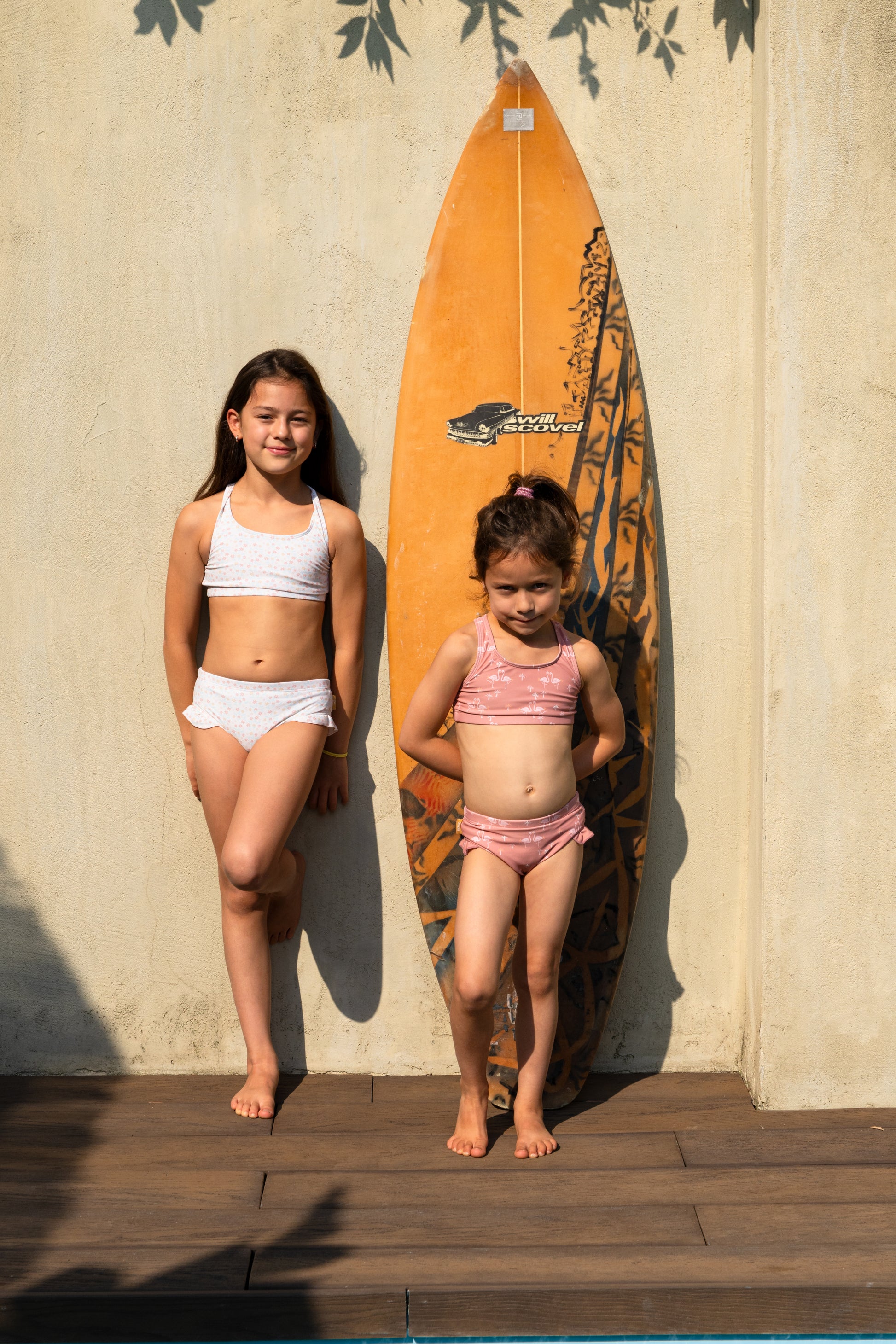 FRESK Kinder Bikini mit UV-Schutz weiss Blumen