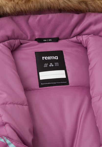 REIMA TEC+ Winteroverall/Skianzug <br>Kipina <br>Gr. 128<br>extra robuster Po-Bereich <br>Taille regulierbar<br> Beinende mit Druckknopf erweiterbar<br> Kunstpelz abnehmbar <br>abnehmbare Fuss-Schlaufen<br> extra warm<br> WS 12'000 mm