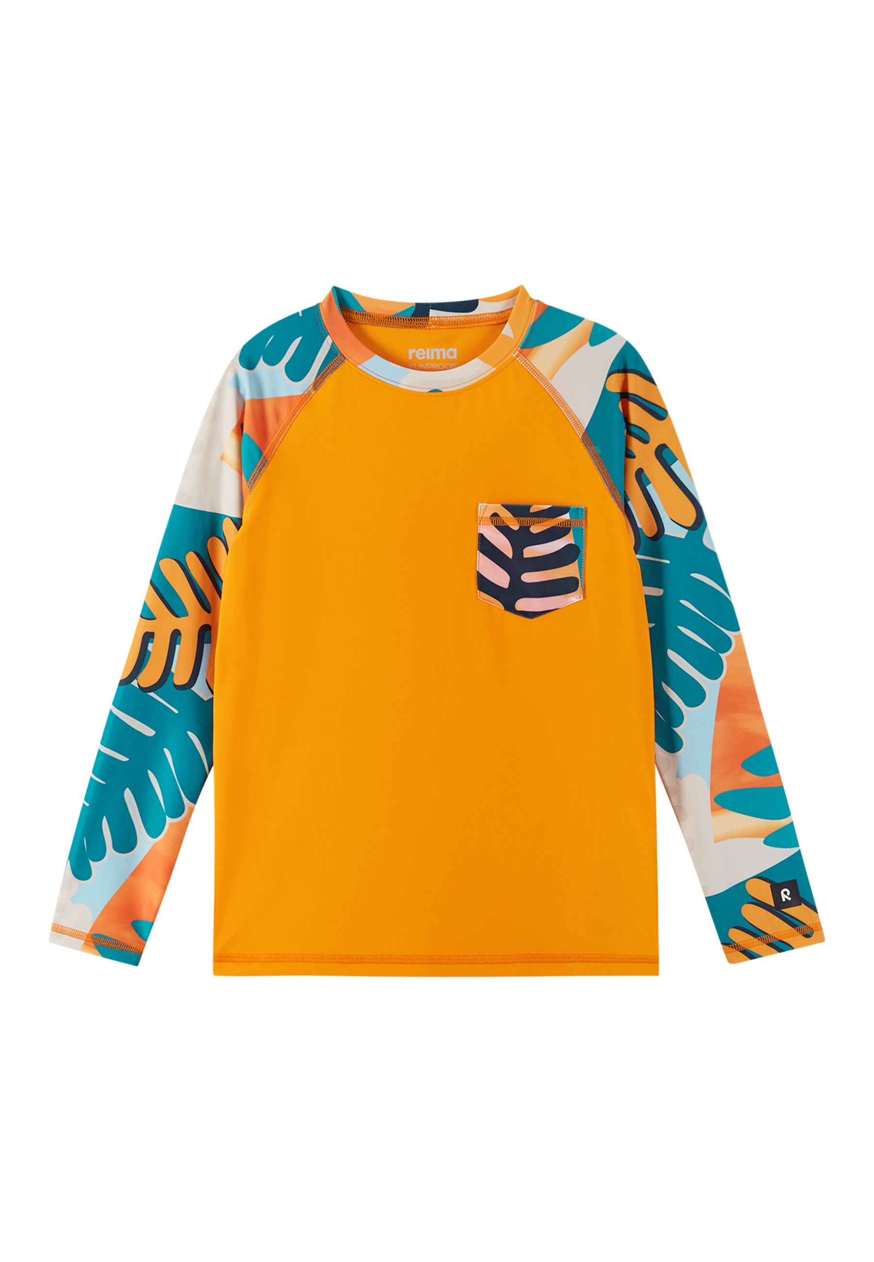 REIMA Kinder UV-Shirt / Badeshirt Kroolaus orange/blau 5200150A 27A0