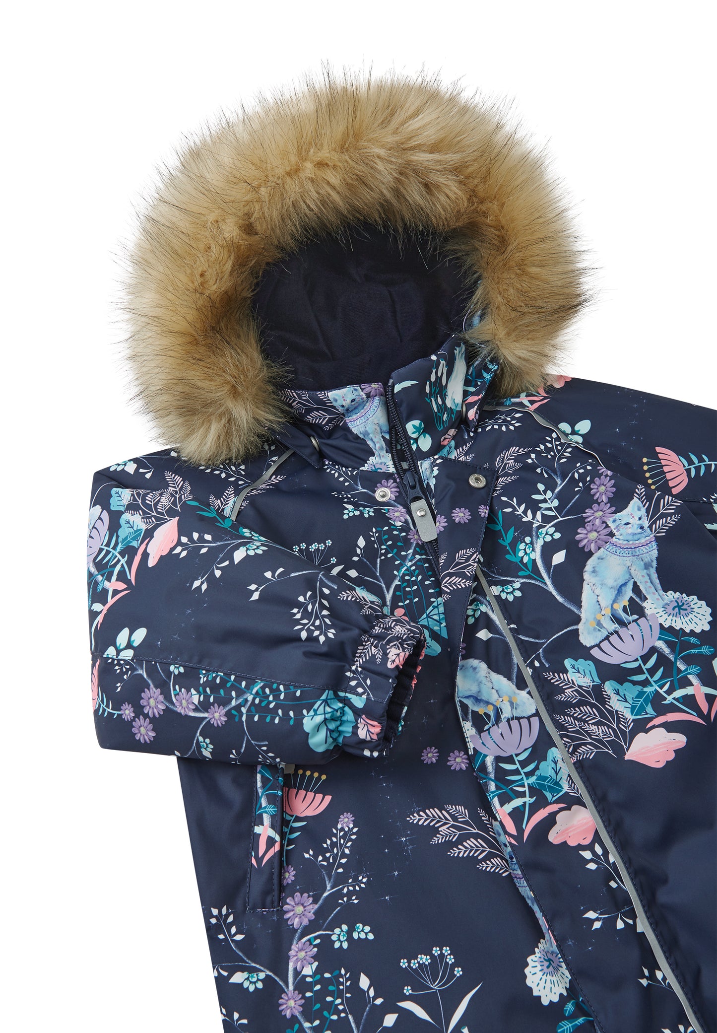 REIMA TEC Winteroverall/Skianzug <br>Lappi <br>Gr. 92<br> Po-Bereich extra dick isoliert<br> Taille regulierbar<br> Kunst-Pelz abnehmbar<br> abnehmbare Fuss-Schlaufen<br> WS 12'000 mm