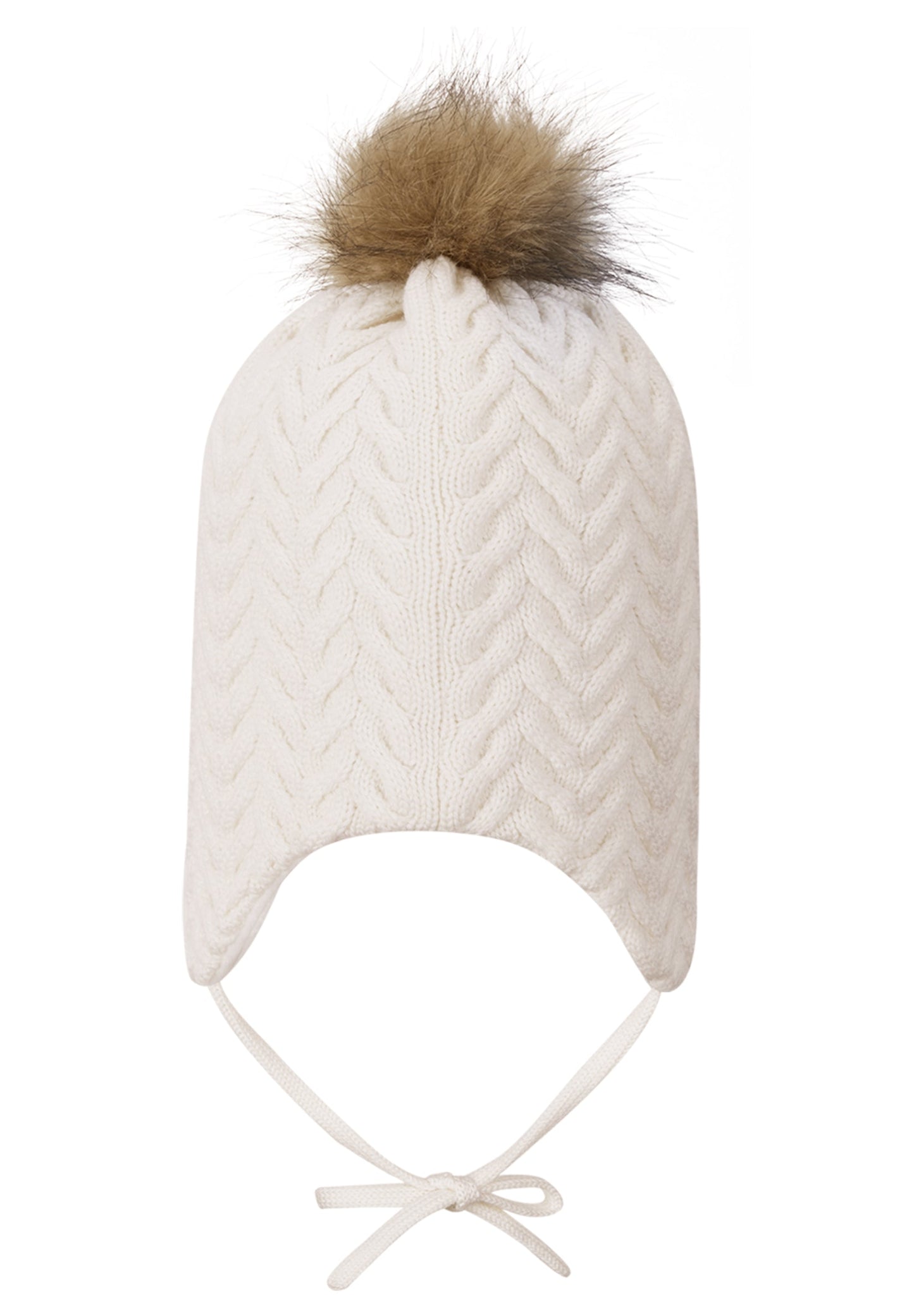 REIMA Mütze mit Bändel AKTIONSFARBE<br>Murmeli <br>Gr. 46, 48, 50 <br>innen hautfreundliches Fleece<br> aussen warme, wasserabweisende Merino-Wolle<br> Windstopper-Membrane im Ohrbereich