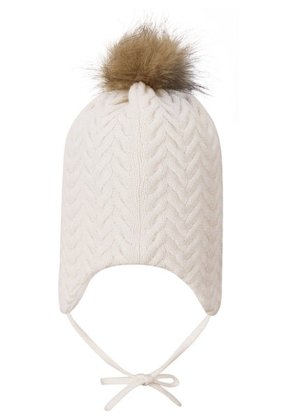 REIMA Mütze mit Bändel AKTIONSFARBE<br>Murmeli <br>Gr. 46, 48, 50 <br>innen hautfreundliches Fleece<br> aussen warme, wasserabweisende Merino-Wolle<br> Windstopper-Membrane im Ohrbereich
