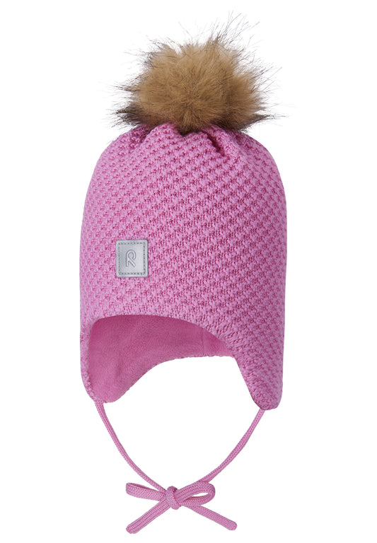 Reima Mütze mit Bändel <br>Murmeli <br>Gr. 46, 48, 50, 52 <br>innen hautfreundliches Fleece<br> aussen warme, wasserabweisende Merino-Wolle<br> Windstopper-Membrane im Ohrbereich
