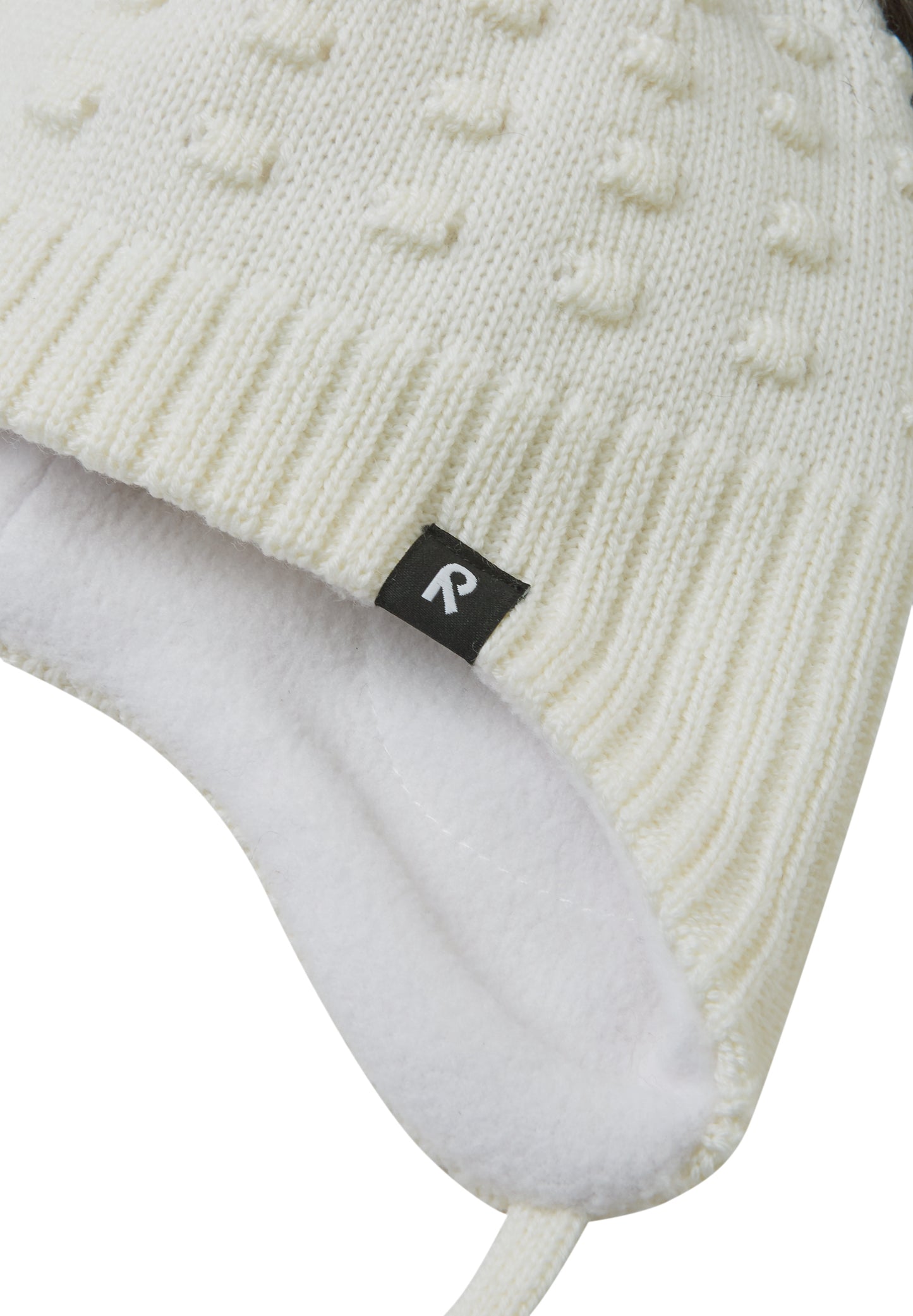 REIMA Mütze mit Bändel <br>Myyry <br>Gr. 46 bis 54 <br>innen hautfreundliches Fleece<br> aussen warme, wasserabweisende Merino-Wolle<br> Windstopper-Membrane im Ohrbereich<br> zwei süsse Kunstfell-Pompoms