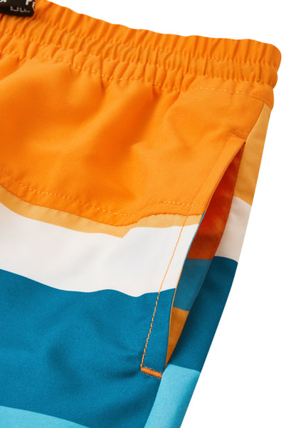 REIMA Badehose <br>Papaija <br>Gr. 98, 104, 110, 128, 140<br> UV-Schutzfaktor 50+<br> schnelltrocknend<br> mit Netzhose innen <br>Bund mit Kordel regulierbar<br> knielang