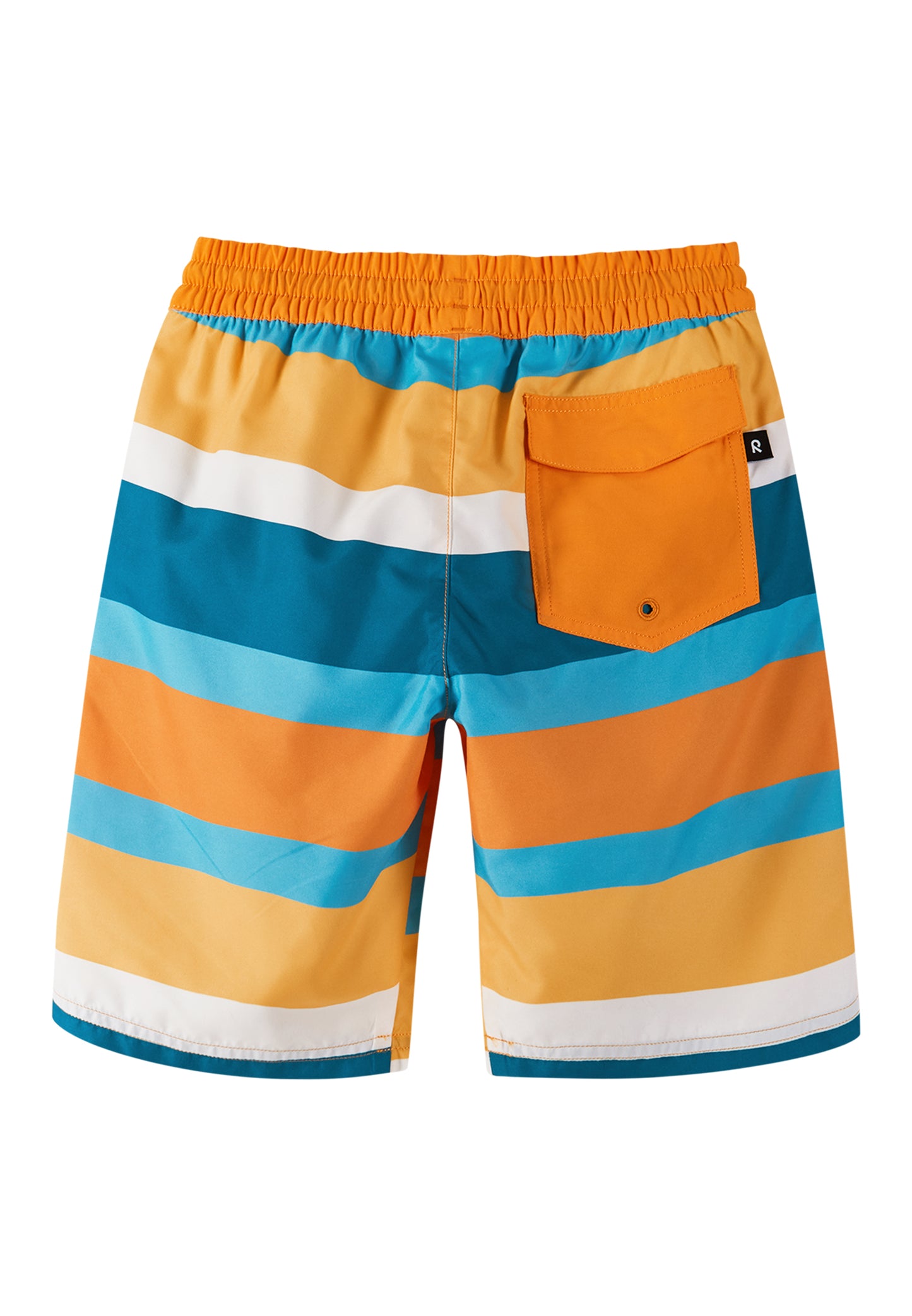 REIMA Badehose <br>Papaija <br>Gr. 98, 104, 110, 128, 140<br> UV-Schutzfaktor 50+<br> schnelltrocknend<br> mit Netzhose innen <br>Bund mit Kordel regulierbar<br> knielang