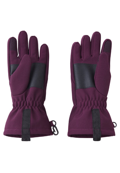 REIMA gefütterte Softshell Fingerhandschuhe <br>Tehden <br>Gr. 2 - 8 (1-jährig - Erw.) <br>aussen Softshell<br> innen warmes Fleece<br> ideal für Übergangszeit und<br> zum Velofahren<br> WS 10'000 mm
