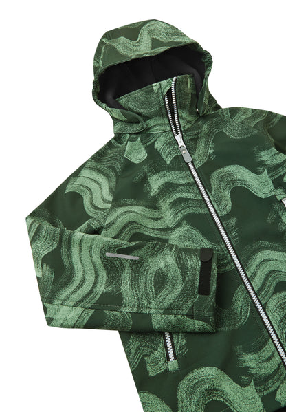 REIMA gefütterte Softshell-Jacke<br> Aitoo<br> Gr. 164 <br>aussen Softshell<br>innen weiches Fleece <br>regulierbare Ärmelbündchen<br> WS 10'000 mm