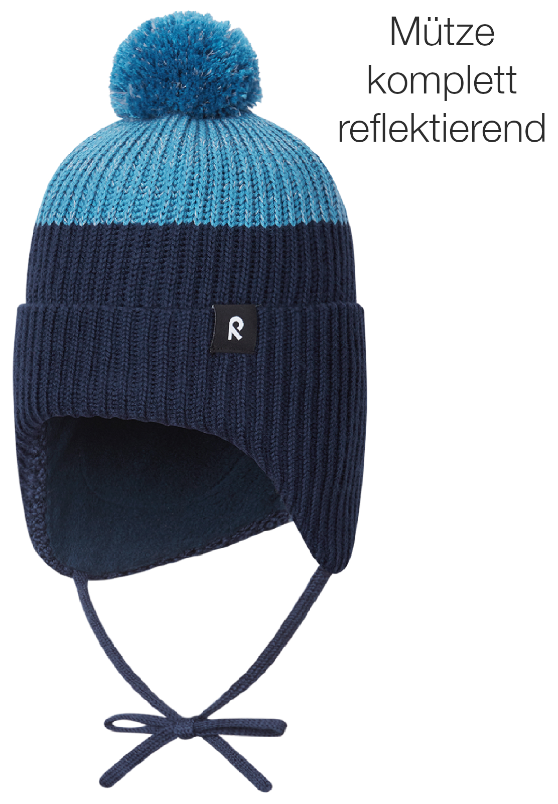 Reima reflektierende Mütze aus Woll-Mix mit Bändel zum Binden Pilkotus 5300084A