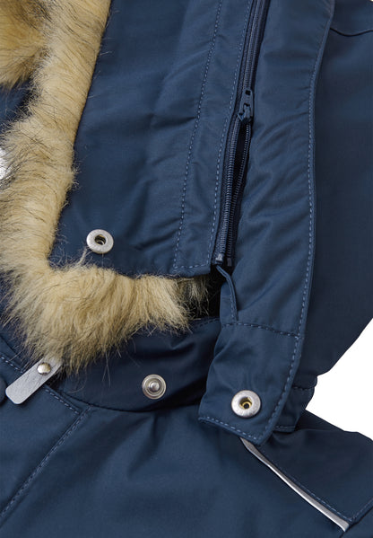 REIMA TEC Winteroverall/Skianzug<br> Gotland <br>Gr. 74 - 98<br> Po-Bereich extra dick isoliert<br> auch ohne Kunst-Pelz tragbar<br> abnehmbare Fuss-Schlaufen<br> WS >12'000 mm