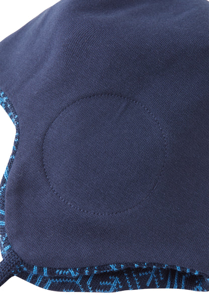 REIMA Mütze mit Bändel <br>Kuurainen <br>Gr. 46 - 50 <br>innen hautfreundliche Bio-Baumwolle<br> aussen warme, wasserabweisende Merino-Wolle<br> Windstopper-Membrane im Ohrbereich