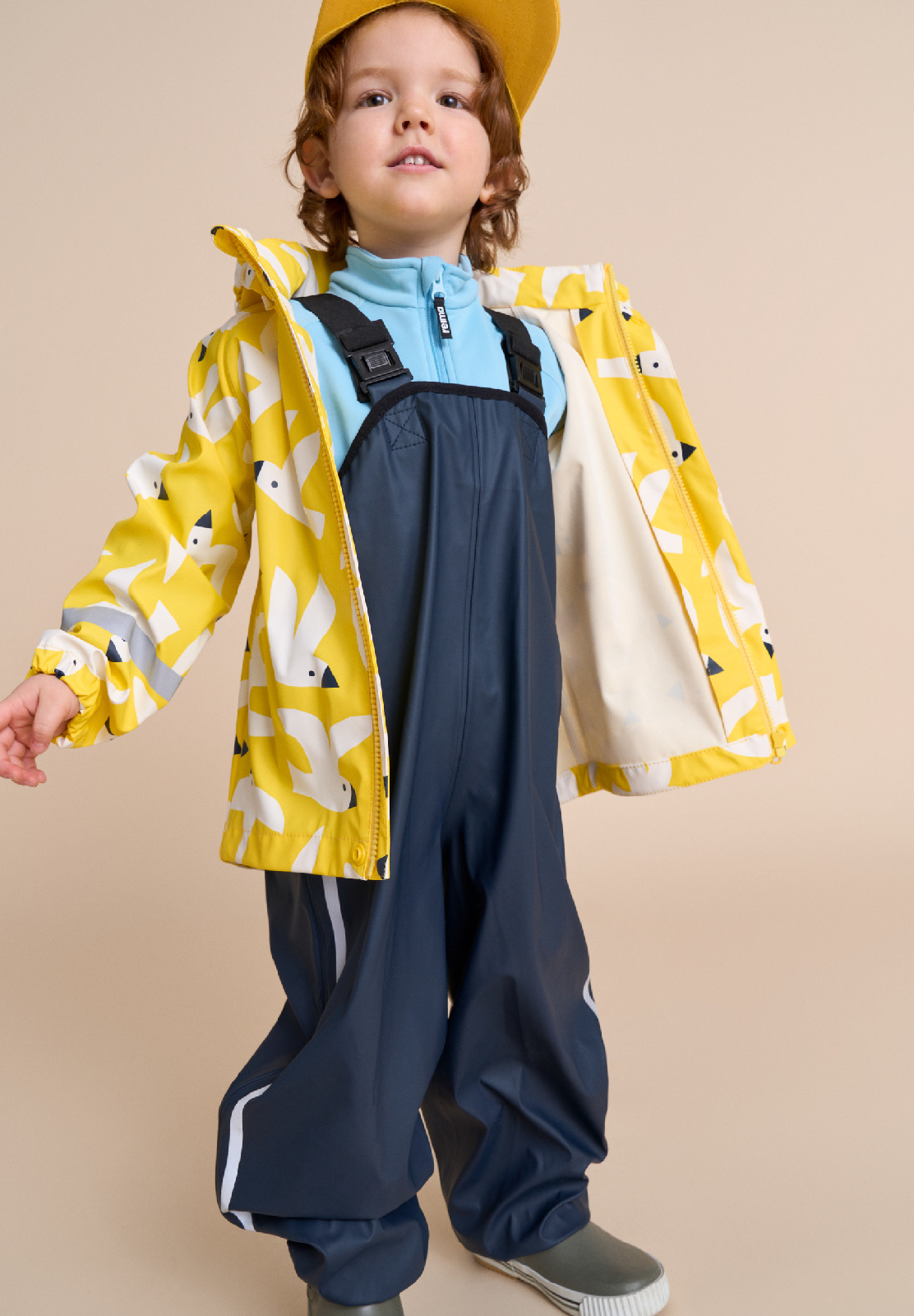 REIMA Kinder Regenhose / Matschhose mit Träger Lammikko blau 5100026A-6980