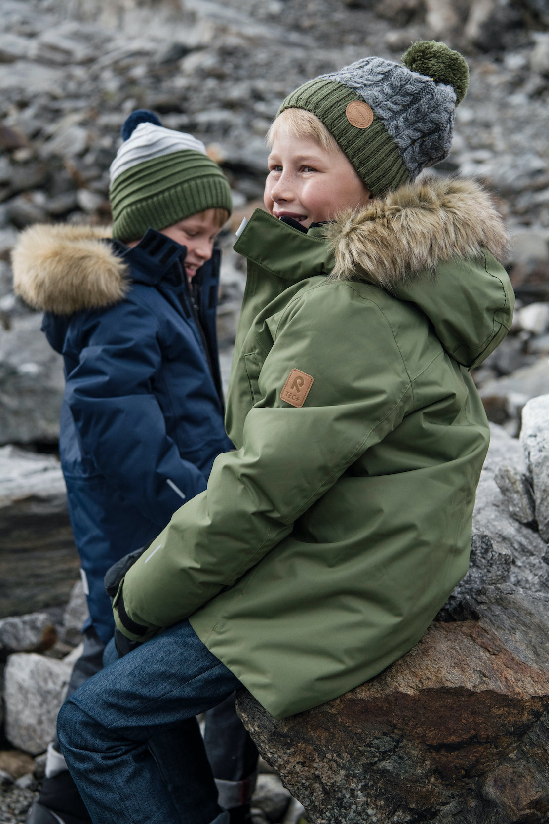 REIMA TEC warme Kinder Winterjacke / Winterparka Serkku grün 5100106A 8510