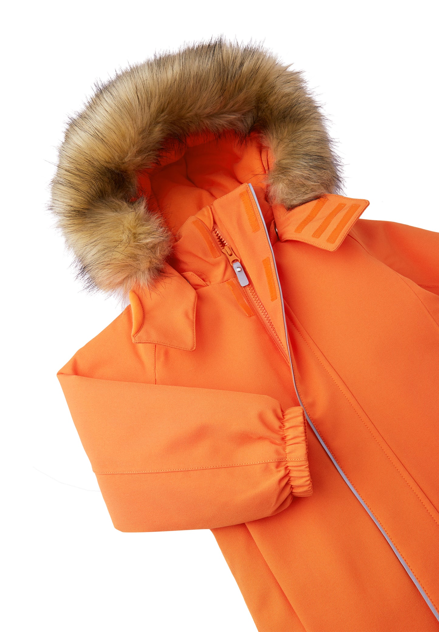 REIMA TEC+ Winteroverall/Skianzug <br>Trondheim <br>Gr. 110, 140 <br>extra robuster Po- und Knie/Schienbeinbereich <br>Taille regulierbar <br>auch ohne Kunstpelz tragbar <br>abnehmbare Fuss-Schlaufen<br> WS 10'000 mm